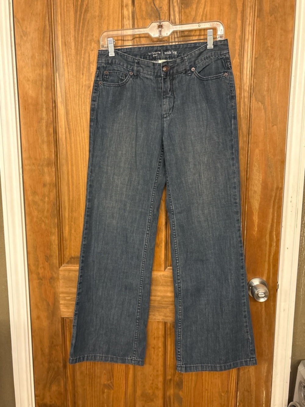 Liz Claiborne Wide Leg Jeans Petite 6 Dark Wash